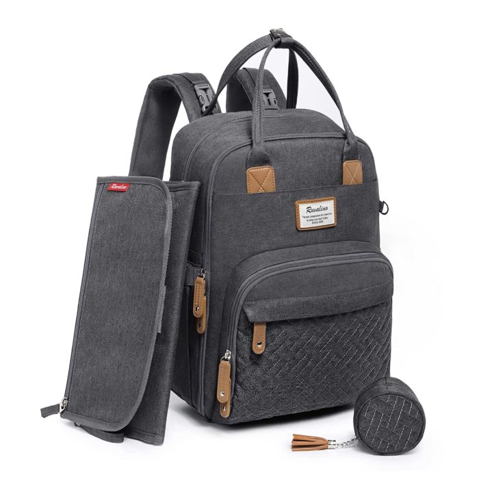 Sac à dos à langer Ruvalino Gris foncé
