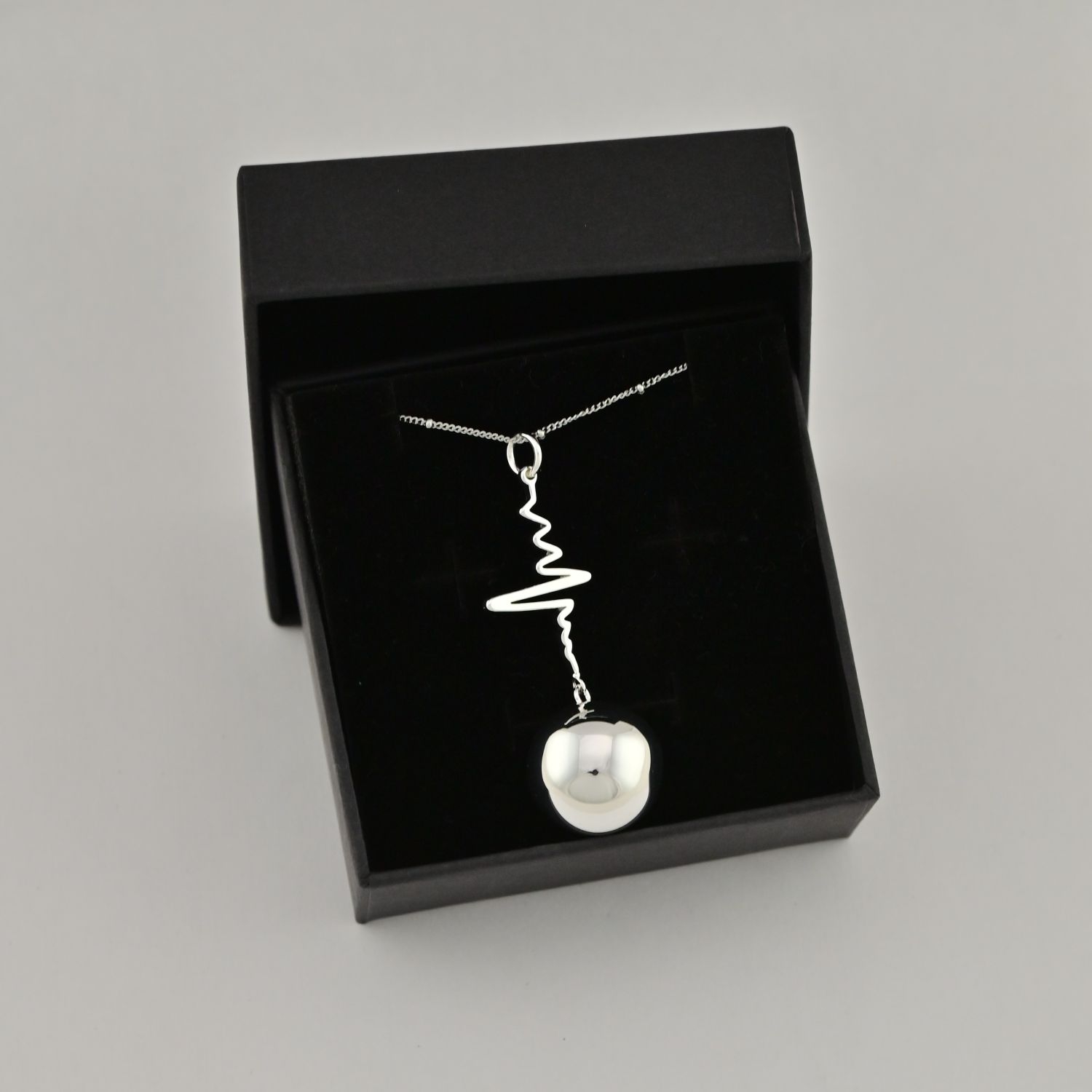 Bola de grossesse avec chaîne - Spirales Argent – Image 3