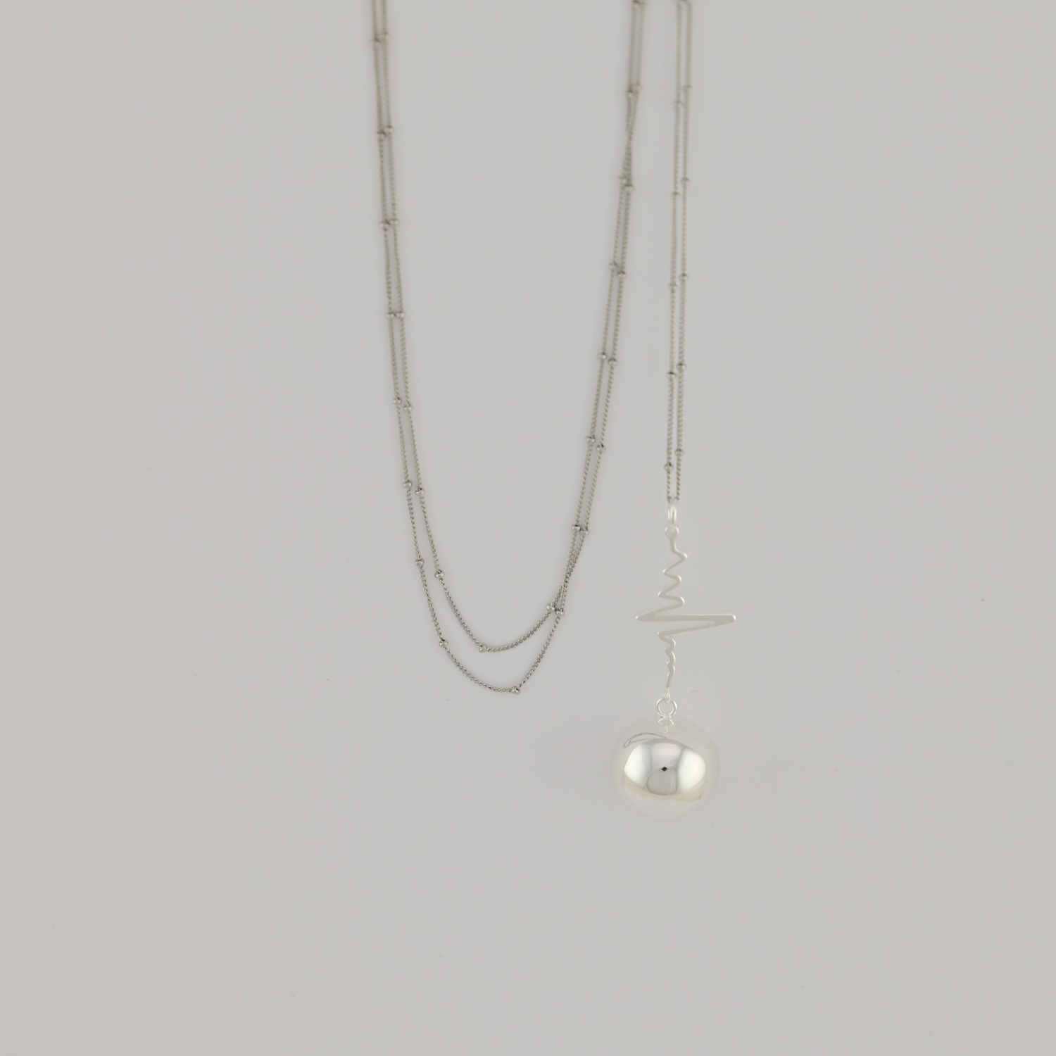 Bola de grossesse avec chaîne - Spirales Argent – Image 2