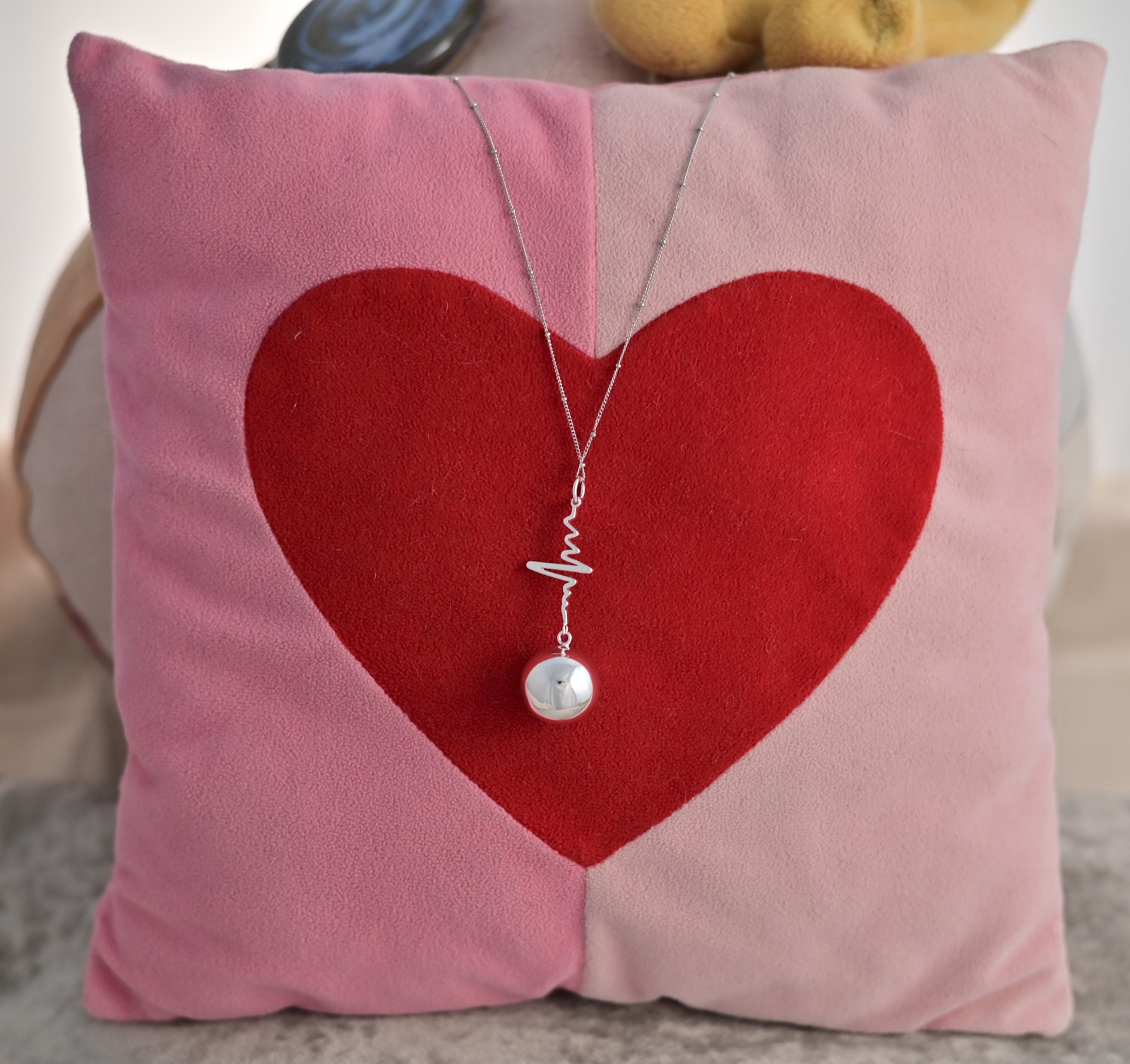 Bola de grossesse avec chaîne - Spirales Argent – Image 4